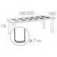 LIBECCIO stôl 160-220 cm x 100 cm x H 75 cm